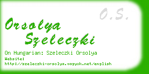 orsolya szeleczki business card